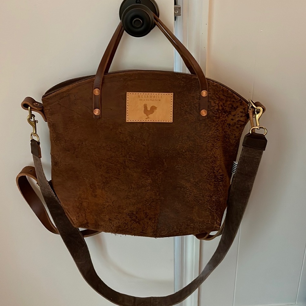 Birch Rust leather 2.0 backpack and crossbody.  Comes with extra webbed strap